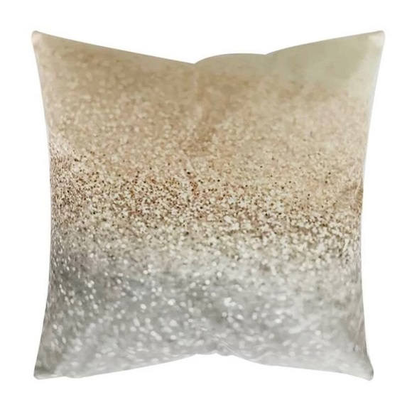 SOLD Gold Glitter Sparkle Accent Pillow Case - Picture 2 of 3